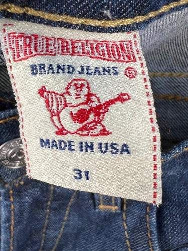 True Religion Zach Men's Jeans Blue Button Fly Made in USA 31