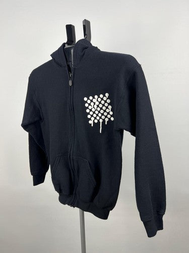 Gildan Heavy Blend Youth L Black Full Zip Hoodie Sable & Argent