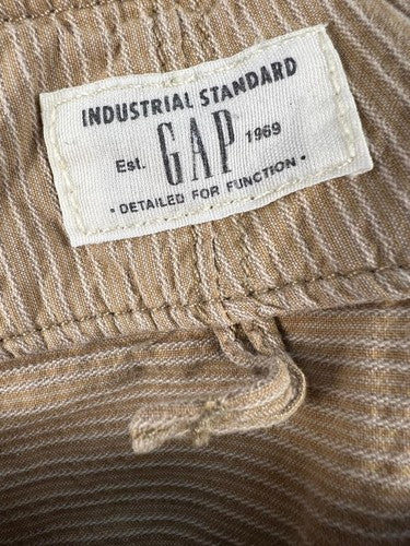 GAP Men's Seersucker Drawstring Pants Khaki Stripe Size S