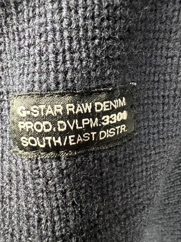 G-Star RAW 3301 Navy Knit Military Field Jacket Size S