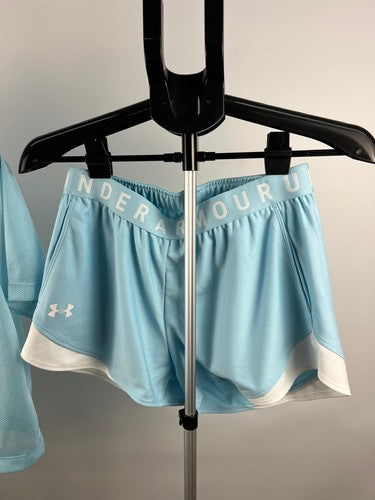 Under Armour HeatGear Women’s Mesh Crop Tee & Shorts Set Blue XS/S