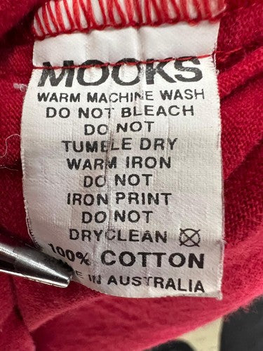 Mooks Red Long Sleeve V-Neck Cotton T-Shirt Men's Size S