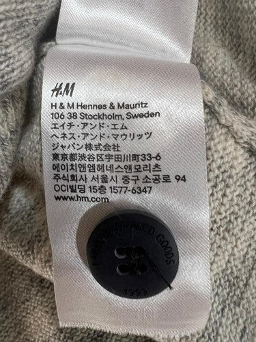 H&M L.O.G.G. Men's 100% Cotton Cardigan Sweater Gray Heather Size S