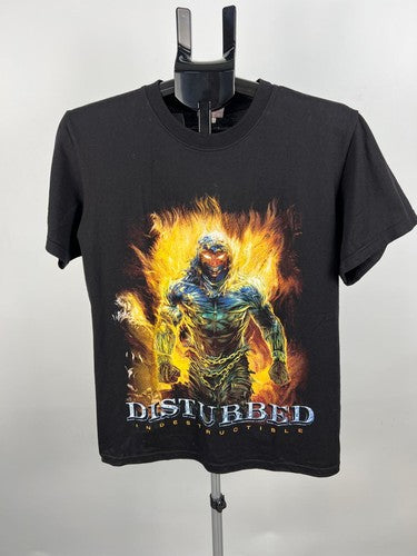 Disturbed Indestructible Graphic T-Shirt Black THUNDER Size M 100% Cotton