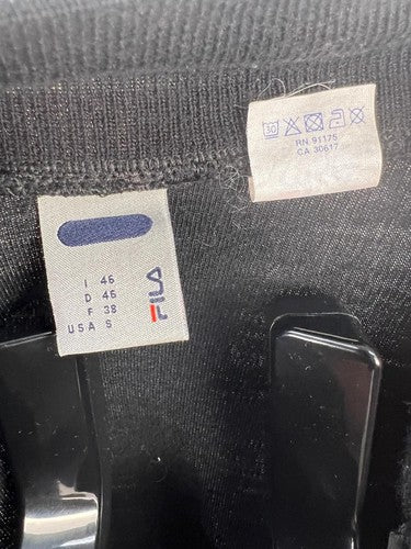 FILA Black Red Full Zip Knit Track Jacket Made in Italy Size S