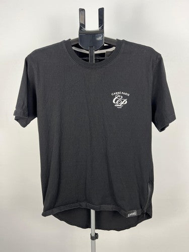 Carré Paris Men's Graphic T-Shirt Black Cotton Side Zip XL