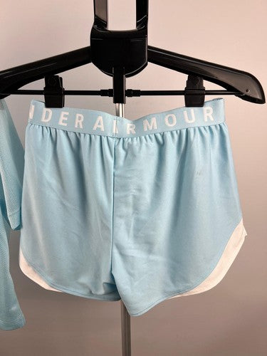Under Armour HeatGear Women’s Mesh Crop Tee & Shorts Set Blue XS/S