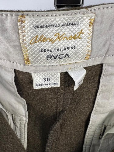 RVCA Alex Frost Fancy Pants Wool Blend Dress Pants Brown 30
