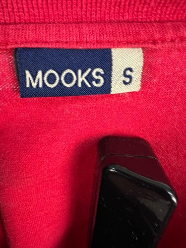 Mooks Red Long Sleeve V-Neck Cotton T-Shirt Men's Size S