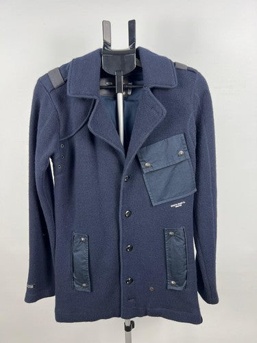 G-Star RAW 3301 Navy Knit Military Field Jacket Size S