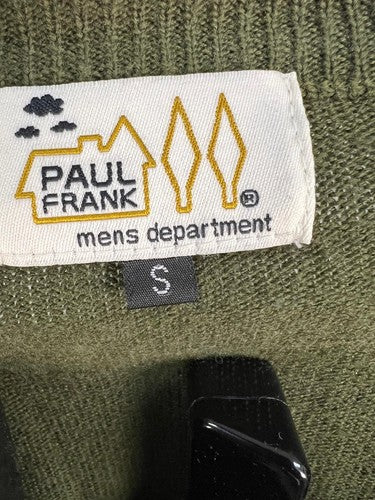 Paul Frank Mens Zip Cardigan Sweater Olive Green Size S