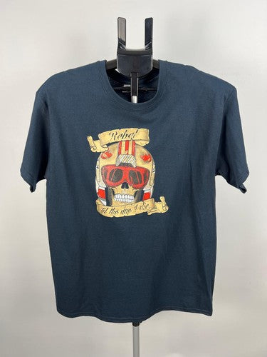 Gildan Ultra Cotton Star Wars Rebel Skull Graphic T-Shirt Navy Men’s L