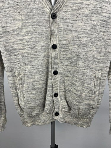 H&M L.O.G.G. Men's 100% Cotton Cardigan Sweater Gray Heather Size S