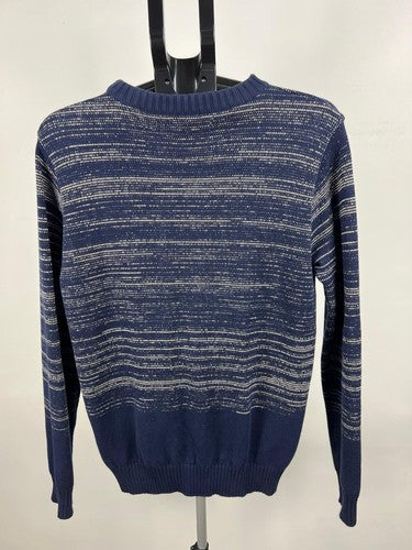 Oliver Spencer Men's Navy Striped 100% Cotton Jumper Sweater S
