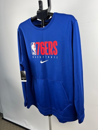 Nike NBA Philadelphia 76ers Dri-FIT Crewneck Sweatshirt Blue XL NWT