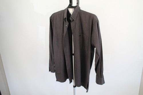 Attitudes Men's Button-Down Shirt Gray Long Sleeve Size L