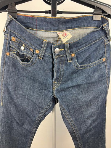 True Religion Zach Men's Jeans Blue Button Fly Made in USA 31