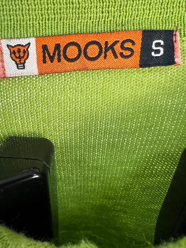 Mooks 100% Cotton Knit Polo Shirt Green Short Sleeve Size S