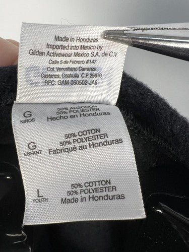 Gildan Heavy Blend Youth L Black Full Zip Hoodie Sable & Argent