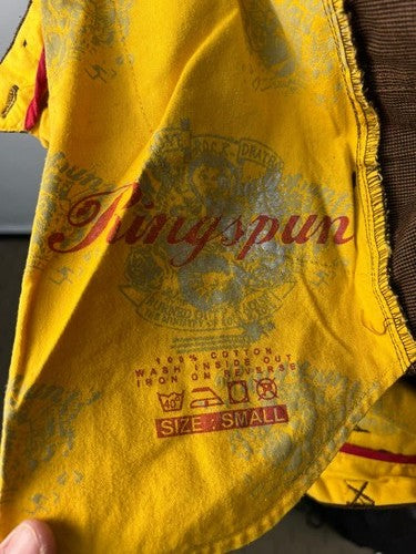 Ringspun brown cotton straight-leg trousers size Small