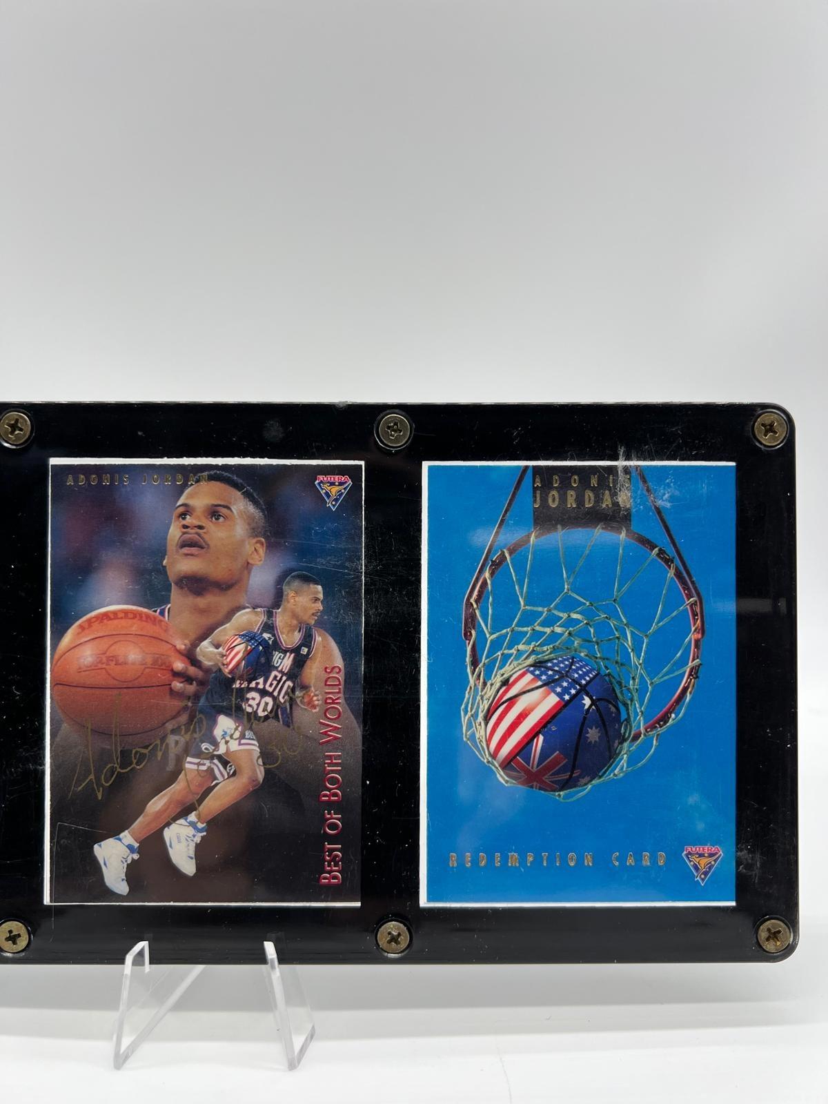 1994 Futera NBL Best of Both Worlds Adonis Jordan Three Card Set Sample SIGNED