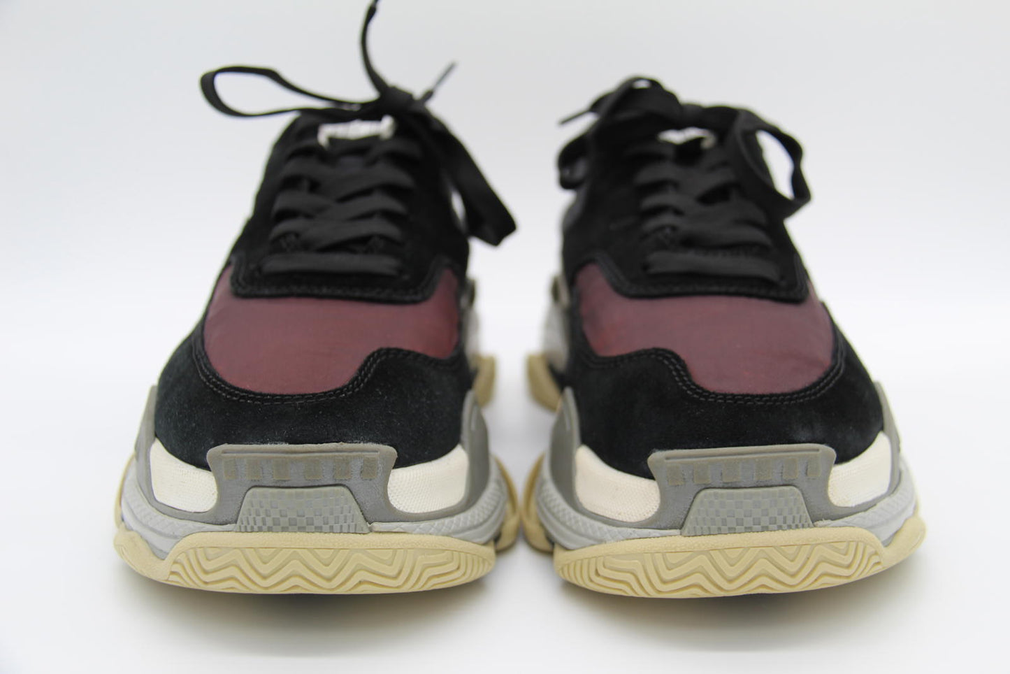 Balenciaga Triple S Sneakers Black and Burgundy Size EU 42