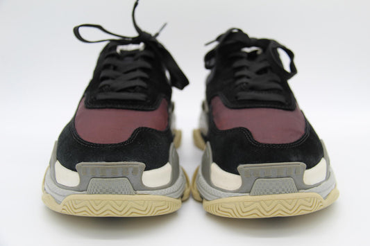 Balenciaga Triple S Sneakers Black and Burgundy Size EU 42