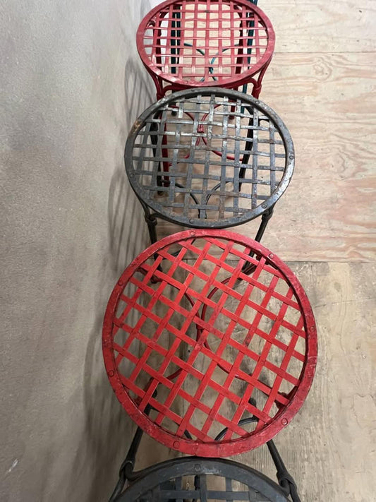 Industrial style metal lattice stools