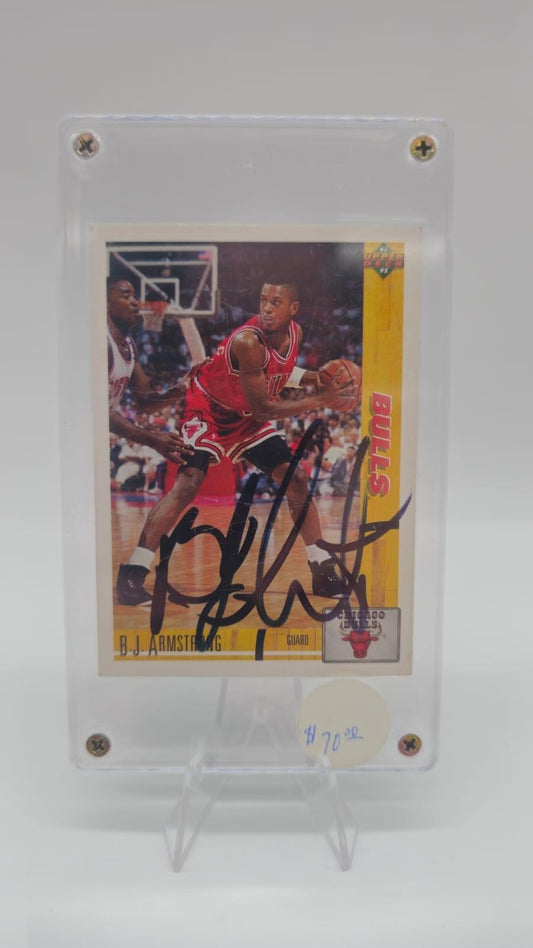 1991–92 Upper Deck B.J. Armstrong #184 Autographed Card Chicago Bulls