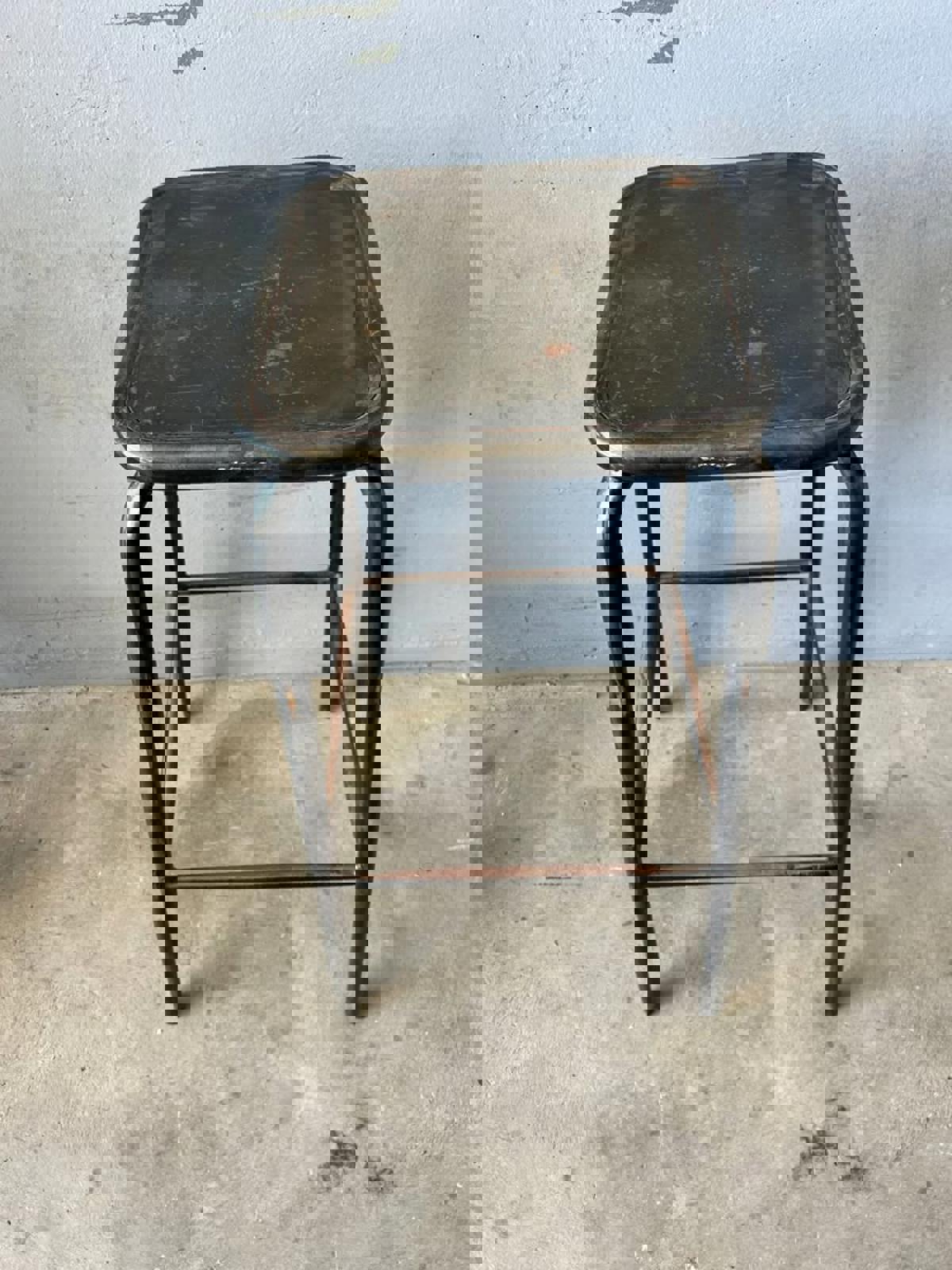 Vintage Industrial Steel Bar Stools