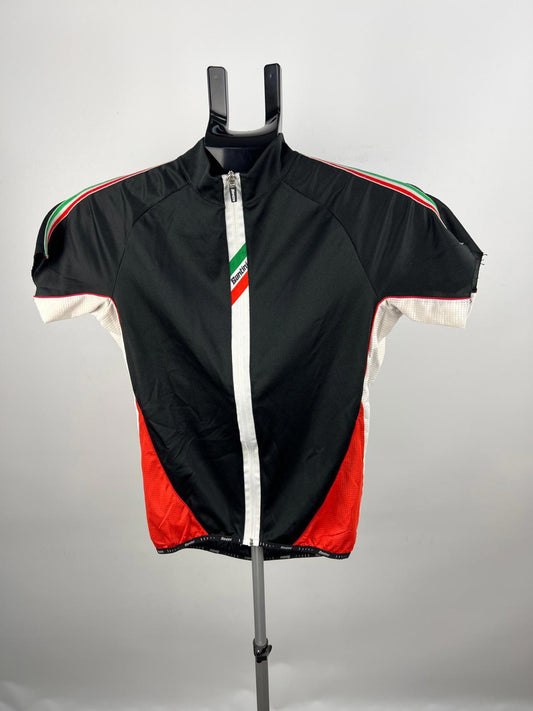 Santini SMS Cycling Jersey - XS - Black/Red/White - Full Zip - Made in Italy