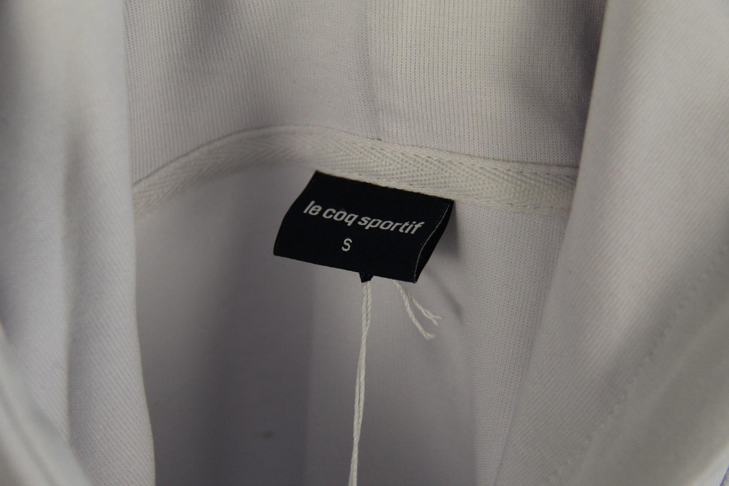 Le Coq Sportif Roissey White Hoodie Gold Foil Logo Sweatshirt - Size S