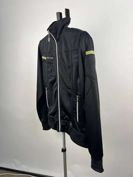 Five Four Men's Track Jacket Small Black Full Zip Mock Neck Polyester