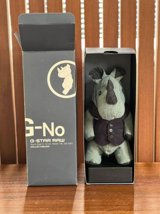 G-Star RAW G-No Collectable Rhino Toy in Box – Designer Denim Plush Figurine Limited Edition