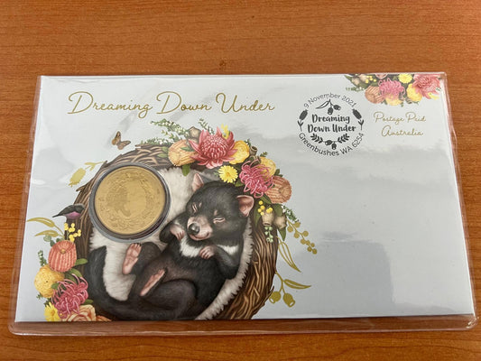 Australia Post 2021 Dreaming Down Under Numismatic Cover - Tasmanian Devil PNC
