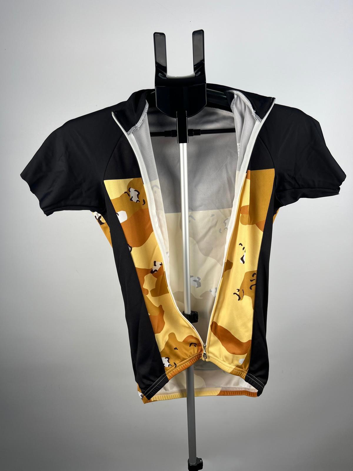Fiasco Ciclismo Short Sleeve Cycling Jersey - Black/Yellow - Full Zip - X Small