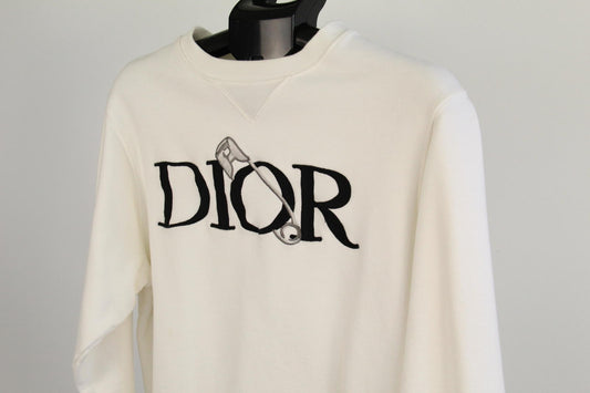 Dior Homme x Judy Blame Safety Pin Embroidered Crewneck Sweater