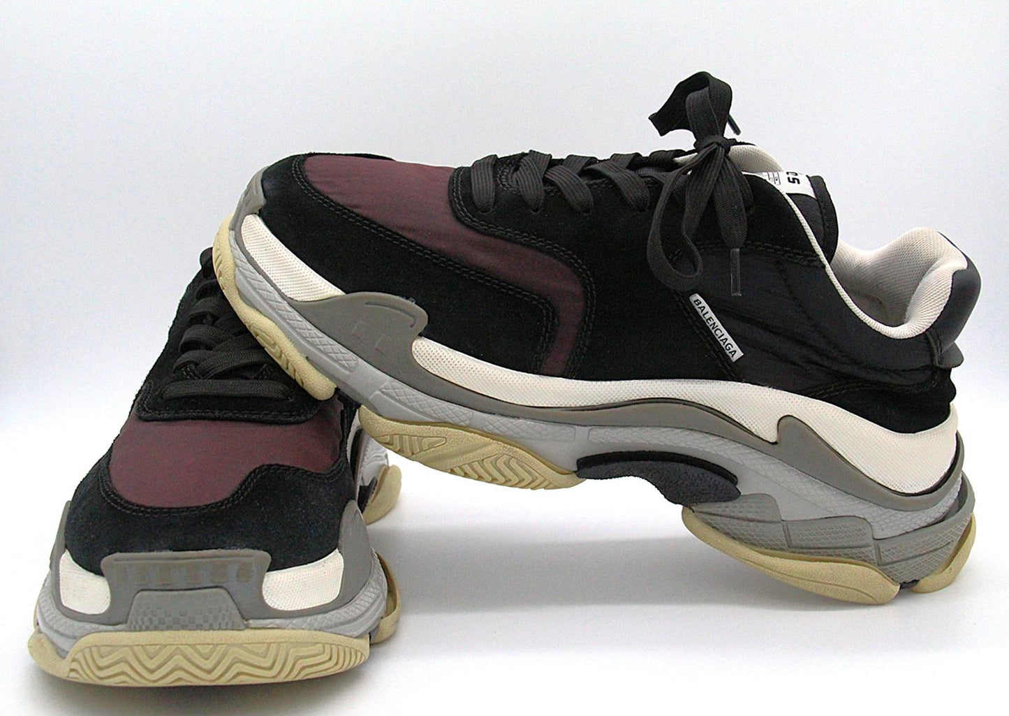 Balenciaga Triple S Sneakers Black and Burgundy Size EU 41
