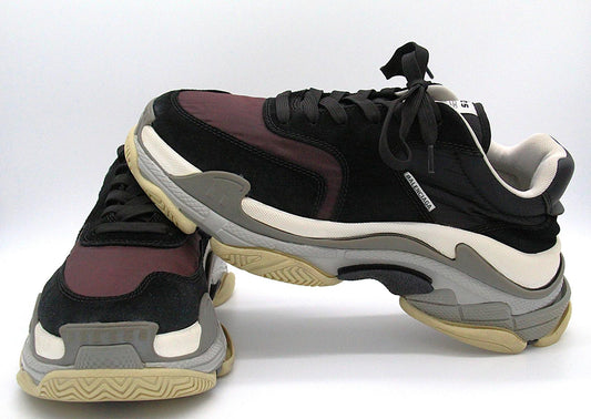 Balenciaga Triple S Sneakers – Black & Burgundy – Size EU 41