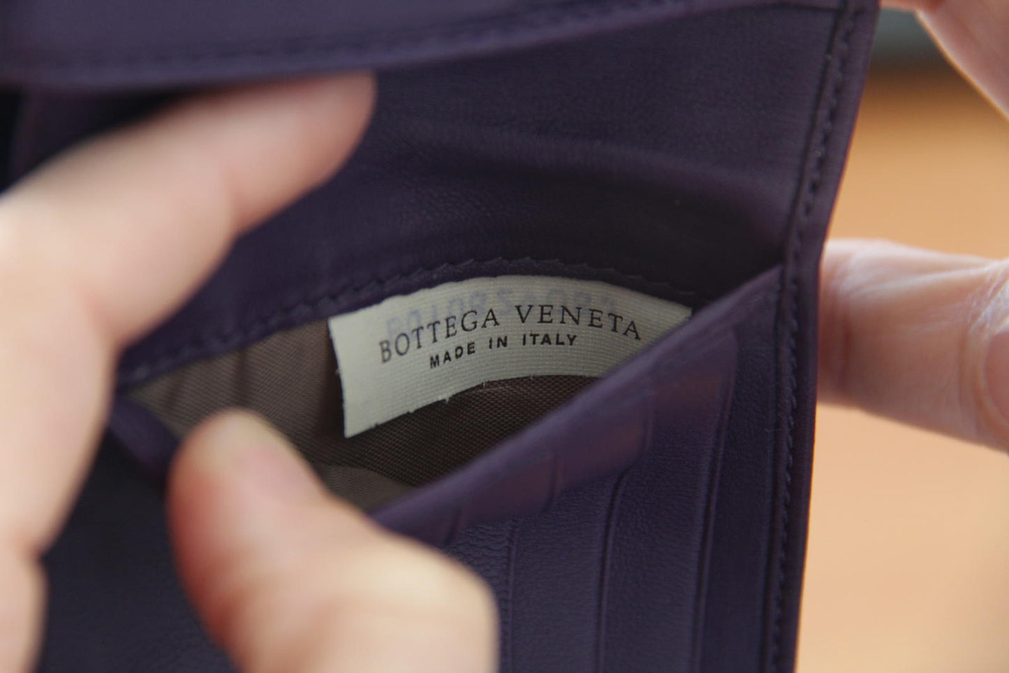Bottega Veneta Purple Crocodile Embossed Leather Wallet
