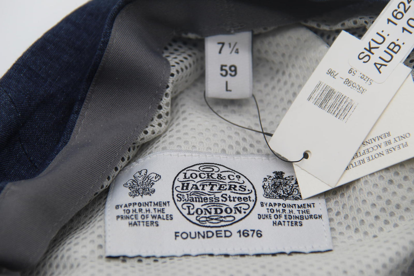 Lock & Co. Hatters Navy Linen Flat Cap 7 1/4 (59cm) NWT Made in England