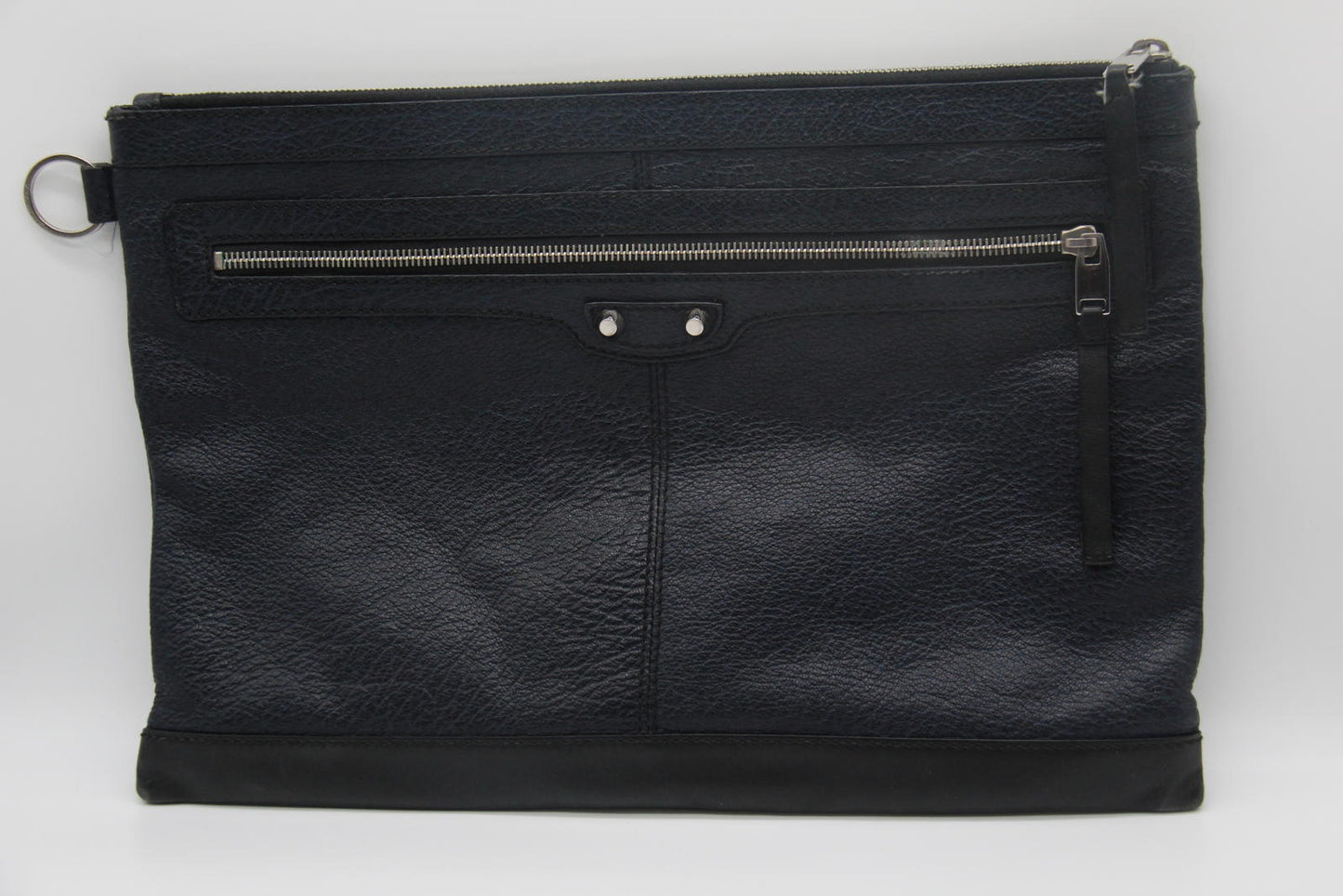 Balenciaga Paris Black Leather Clutch Bag