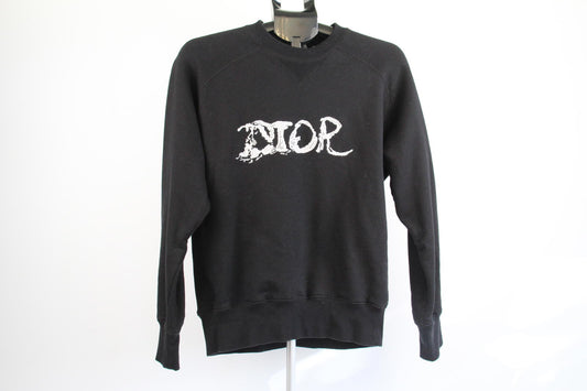 Dior x Peter Doig Black Distressed Logo Sweatshirt