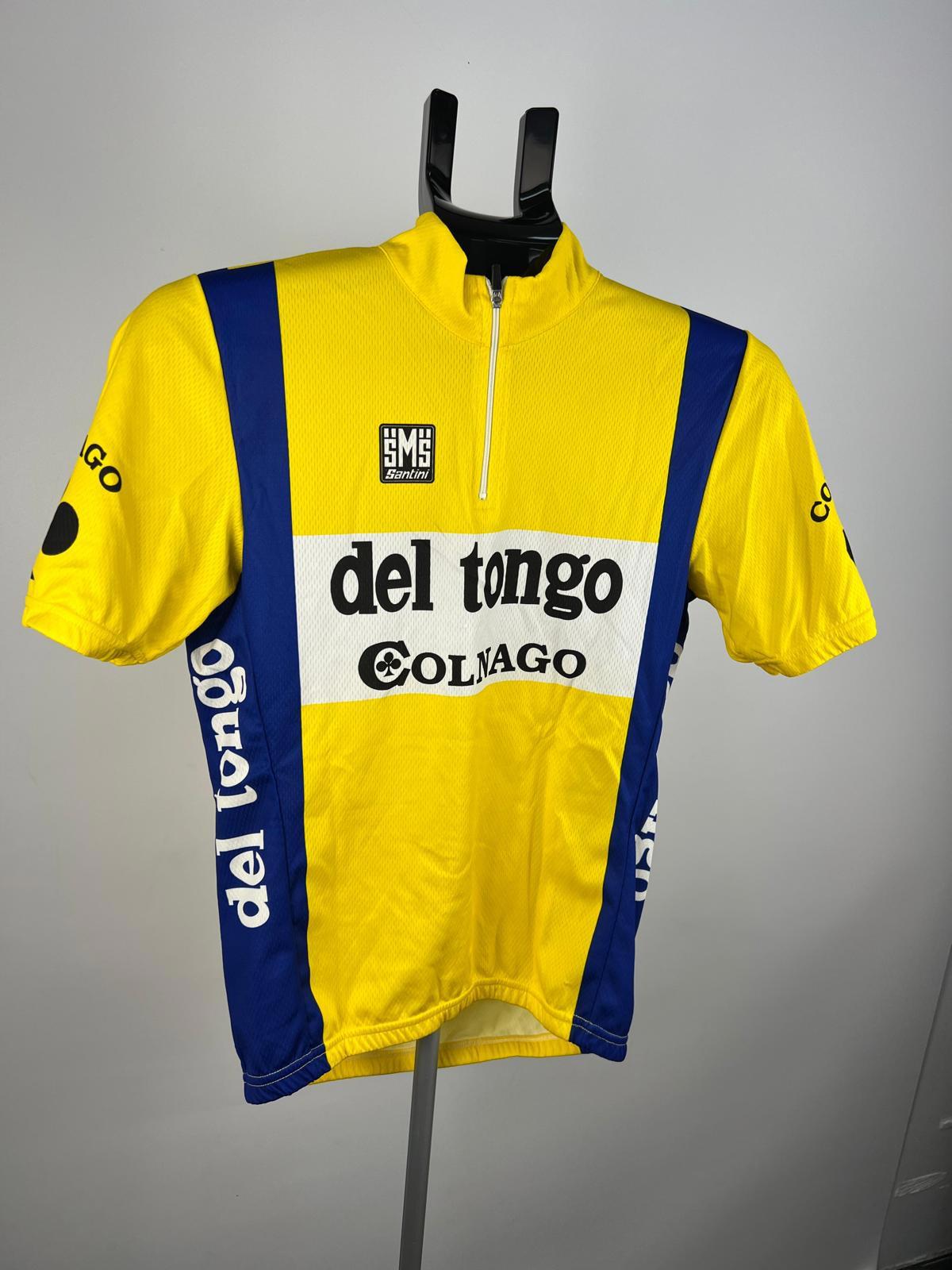 Santini Del Tongo Colnago Cycling Jersey - Yellow/Blue - Size S