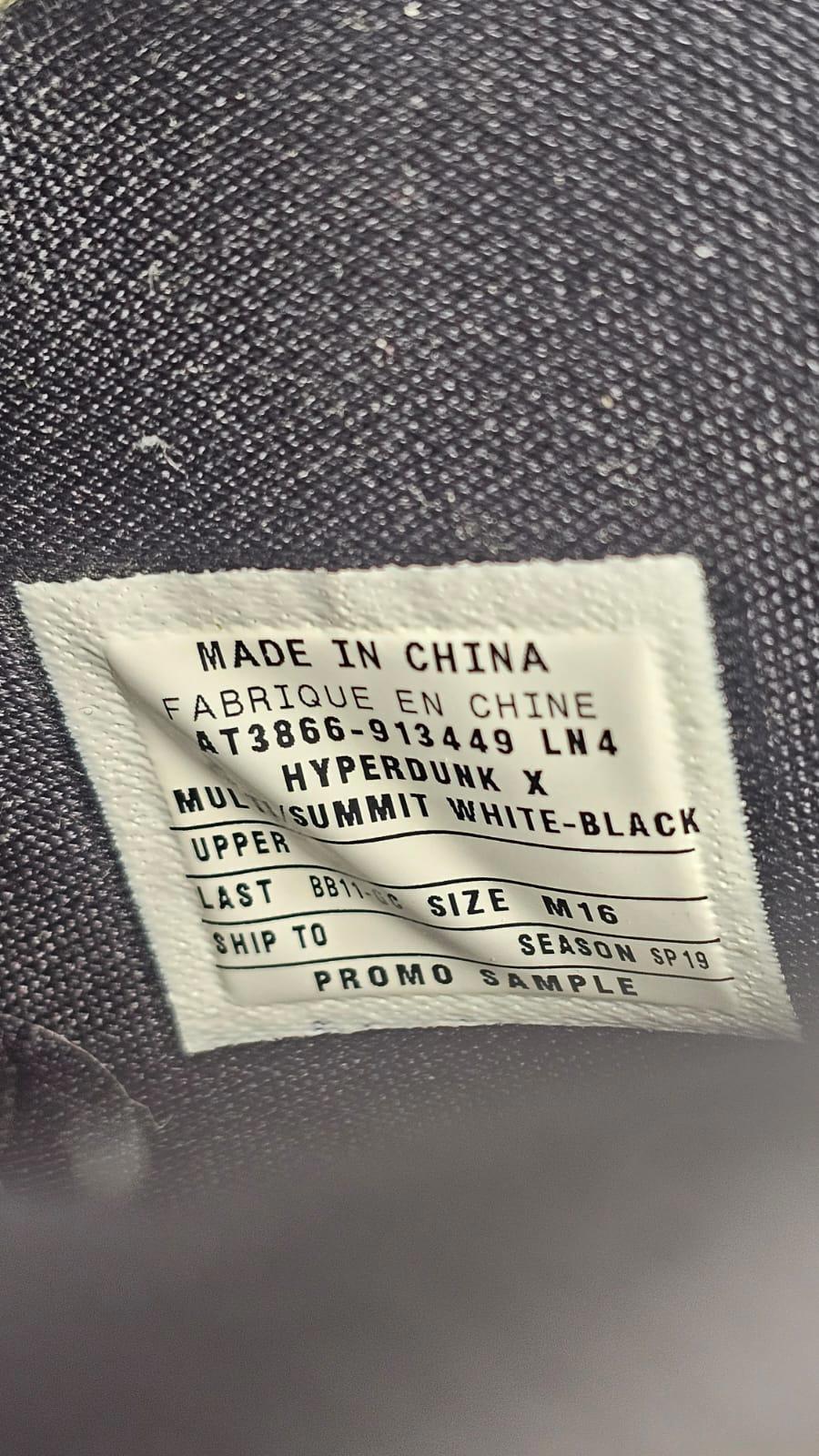 Nike Hyperdunk X Promo Sample – AT3866-913449 LN4 – Multi/Summit – SP19 Season