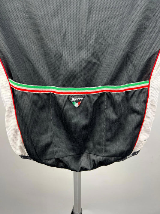 Santini SMS Cycling Jersey - XS - Black/Red/White - Full Zip - Made in Italy