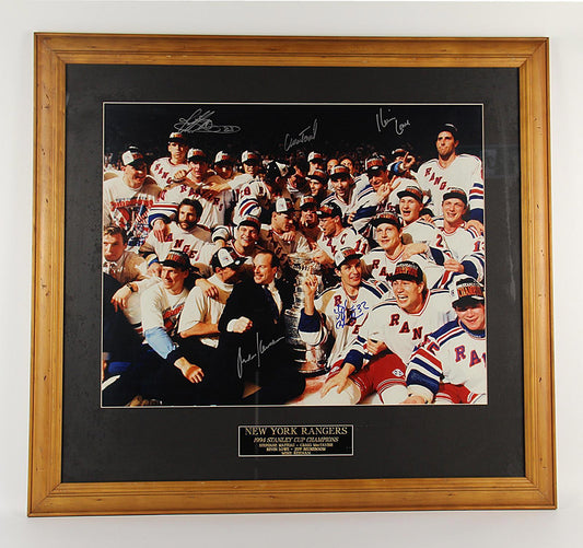 New York Rangers 1994 Stanley Cup Champions Framed Autographed Photo COA #00571