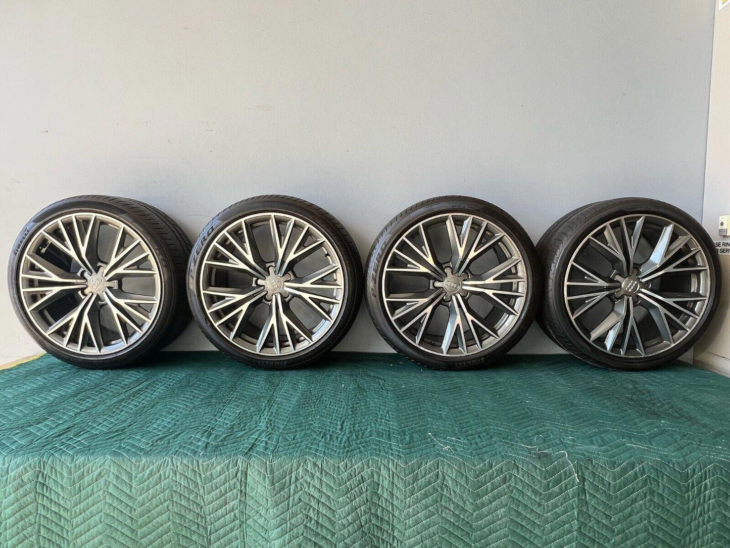 Genuine Audi 20" Alloy Wheels + Pirelli Tyres 265/35 R20 – A6 A7 A8 S7 5x112