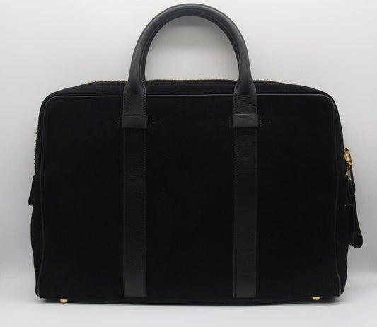 Tom Ford Black Suede Briefcase Bag (H0221T)