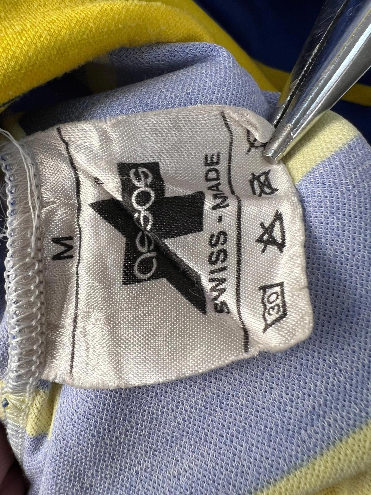 Assos Swiss-Made Club Pilas VARTA Cycling Jersey Blue/Yellow Size M